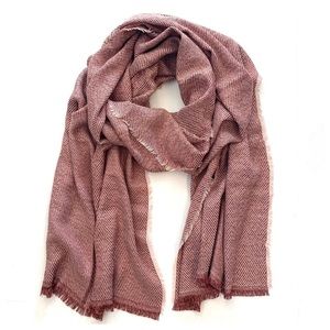 INC International Concepts Two-Tone Shine Scarf Wrap, Red Wine/White One Size